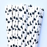 Black Heart Party Paper Straws 500 Pcs