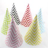 72pcs Mixed 6 Colors Chevron Paper Party Hats