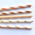 100 Pcs/Box Mixed Orange Brown Gold Autumn Blessings Paper Straw