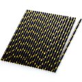 Gold Foil Polka Dot Black Paper Straws 500 pcs