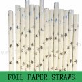 Metallic Silver Foil Star Paper Straws 500pcs