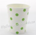 90Z Green Polka Dot Paper Drinking Cups 120pcs 90Z Green Polka Dot Paper Drinking Cups 120pcs