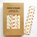 100 Pcs/Box Fruit Mixed Green Red Yellow Paper Straws 100 Pcs/Box Fruit Mixed Green Red Yellow Paper Straws