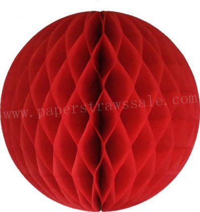 Red Tissue Paper Honeycomb Balls 20pcs [honeycombball017]