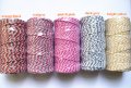 Striped Bakers Twine 30 Spools Mixed 5 Colors