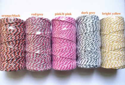 Striped Bakers Twine 30 Spools Mixed 5 Colors [bakerstwine021]