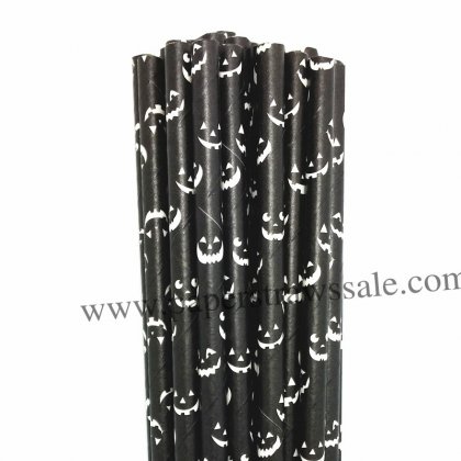 Crazy Jacks Black Halloween Paper Straws 500pcs [nhpaperstraws003]