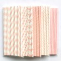 125 Pcs Mixed 5 Styles Light Pink Party Paper Straws