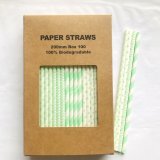 100 Pcs/Box Mixed Vintage Mint Green Paper Straws