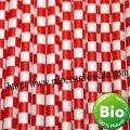 Checkered Paper Straws Red Print 500pcs