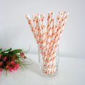 Orange Polka Dot White Paper Drinking Straws 500pcs