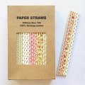 100 Pcs/Box Mixed Red Yellow Gold Autumn Bouquet Paper Straws