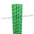 Swiss Dot Kelly Green Paper Straws 500pcs