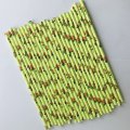 Flower Red Rose Pale Green Paper Straws 500 pcs