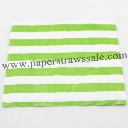 Green Striped Paper Napkins 300pcs [ppnapkins013]