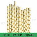 Metallic Gold Foil Heart Paper Straws 500pcs