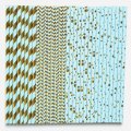 100 Pcs/Box Mixed Metallic Gold Foil Light Blue Paper Straws
