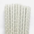 White Swiss Dot Silver Paper Straws 500 Pcs White Swiss Dot Silver Paper Straws 500 Pcs
