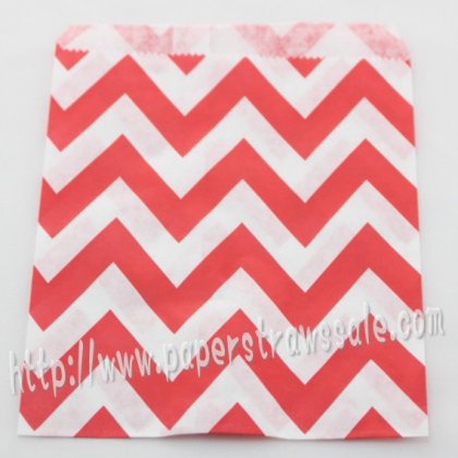 Red Wide Chevron Paper Favor Bags 400pcs