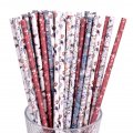 100 Pcs/Box Mixed Bird Flower Garden Paper Straws