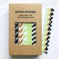 100 Pcs/Box Mixed Football Rugby Game Day Paper Straws