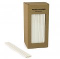 250 pcs/Box Solid Plain White Paper Straws