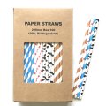 100 Pcs/Box Mixed Cowboy Kids Party Paper Straws 100 Pcs/Box Mixed Cowboy Kids Party Paper Straws