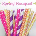 100 Pcs/Box Mixed Spring Bouquet Party Paper Straws