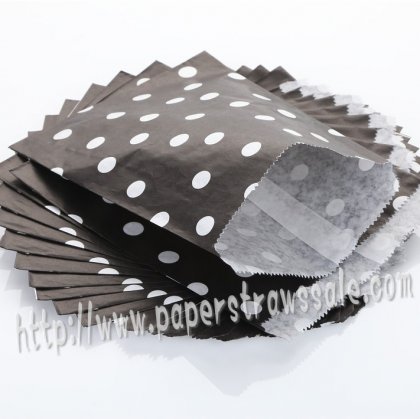 Black Tiny Dot Paper Favor Bags 400pcs [pfbags007]