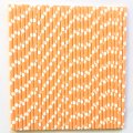 White Polka Dot Orange Paper Straws 500 Pcs