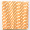 White Polka Dot Orange Paper Straws 500 Pcs