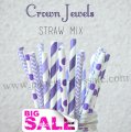 200pcs Crown Jewels Paper Straws Mixed 200pcs Crown Jewels Paper Straws Mixed