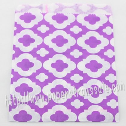 Purple Mod Print Paper Favor Bags 400pcs [pfbags095]