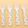 Wooden Forks Blue Polka Dot Printed 100pcs Wooden Forks Blue Polka Dot Printed 100pcs