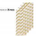 Foil Gold Polka Dot Paper Straws Clearance