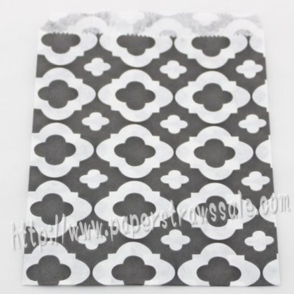 Black Mod Print Paper Favor Bags 400pcs [pfbags002]