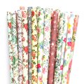 100 Pcs/Box Mixed 10 Flower Styles Garden Floral Paper Straws