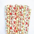 100 Pcs/Box Mixed Floral Vintage Flower Paper Straws