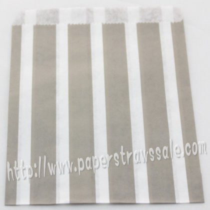 Gray Vertical Striped Paper Favor Bags 400pcs