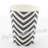 90Z Black Chevron Paper Drinking Cups 120pcs