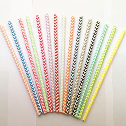 All Chevron Paper Straws 3000pcs Mixed 15 Colors [cpaperstraws018]