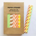 100 Pcs/Box Mixed Thanksgiving Fall Autumn Leaves Paper Straws