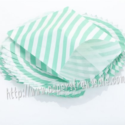 Aqua Diagonal Stripe Paper Favor Bags 400pcs [pfbags057]