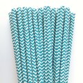 Teal Blue Wave Zigzag Chevron Paper Straws 500 Pcs Teal Blue Wave Zigzag Chevron Paper Straws 500 Pcs