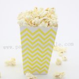 Yellow Chevron Paper Popcorn Boxes 36pcs