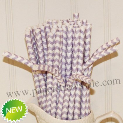 Bendy Paper Straws Lilac Zig Zag 500pcs [bendychevron006]