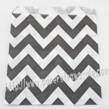 Black Wide Chevron Paper Favor Bags 400pcs
