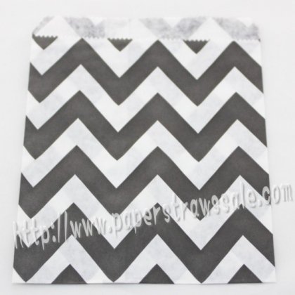 Black Wide Chevron Paper Favor Bags 400pcs [pfbags001]