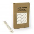 100 pcs/Box Gold Swiss Dot Paper Drinking Straws