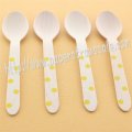 Yellow Polka Dot Print Wooden Spoons 100pcs Yellow Polka Dot Print Wooden Spoons 100pcs